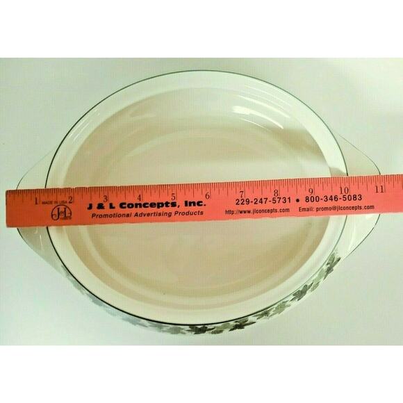 Vintage Green White Grapevine Casserole Covered Dish 60s Taylor Smith Greenbriar - Picture 6 of 10